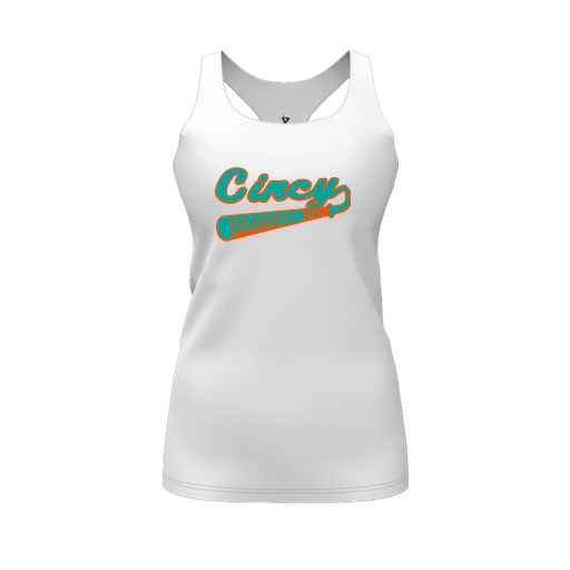 [FT0TRBWH-FYS-LOGO2] Decker Racerback Tank Top (Female Youth S, White, Logo 2)