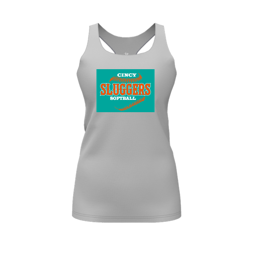[FT0TRBGY-FYS-LOGO1] Decker Racerback Tank Top (Female Youth S, Gray, Logo 1)