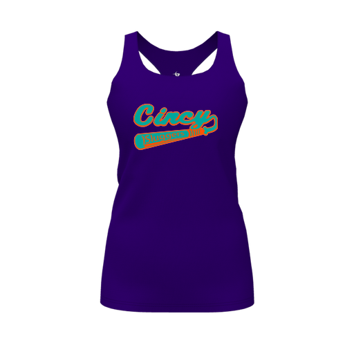 [FT0TRBPP-FYS-LOGO2] Decker Racerback Tank Top (Female Youth S, Purple, Logo 2)