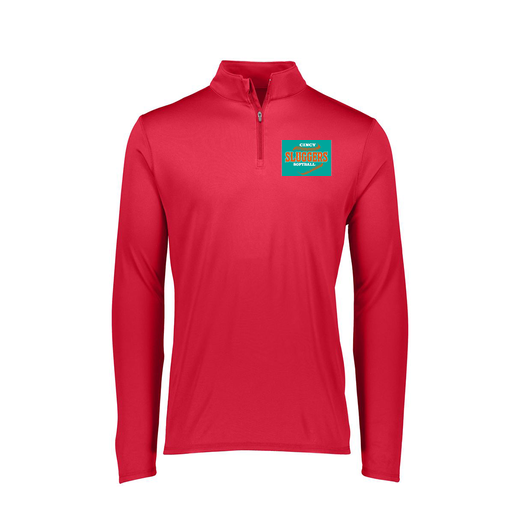 [FTLQFLRD-FAXS-LOGO1] Decker Women's Flex-Lite 1/4 Zip Shirt (Female Adult XS, Red, Logo 1)