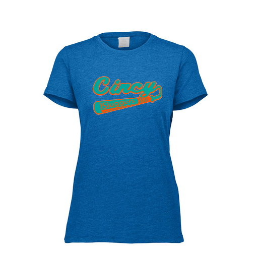 [FTSCUBRY-FAXS-LOGO2] Decker Women's Tri-Blend T-Shirt - Short Sleeve (Female Adult XS, Royal, Logo 2)