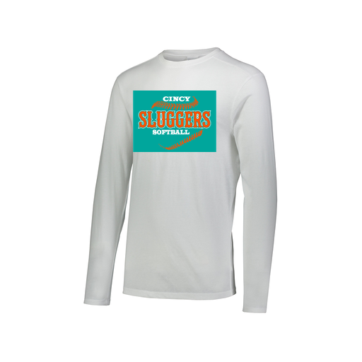 [FTLCUBWH-AXS-LOGO1] Decker Men's Tri-Blend T-Shirt - Long Sleeve (Adult XS, White, Logo 1)