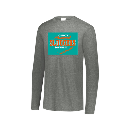 [FTLCUBGY-AXS-LOGO1] Decker Men's Tri-Blend T-Shirt - Long Sleeve (Adult XS, Gray, Logo 1)