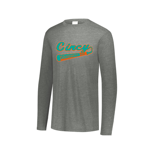 [FTLCUBGY-AXS-LOGO2] Decker Men's Tri-Blend T-Shirt - Long Sleeve (Adult XS, Gray, Logo 2)