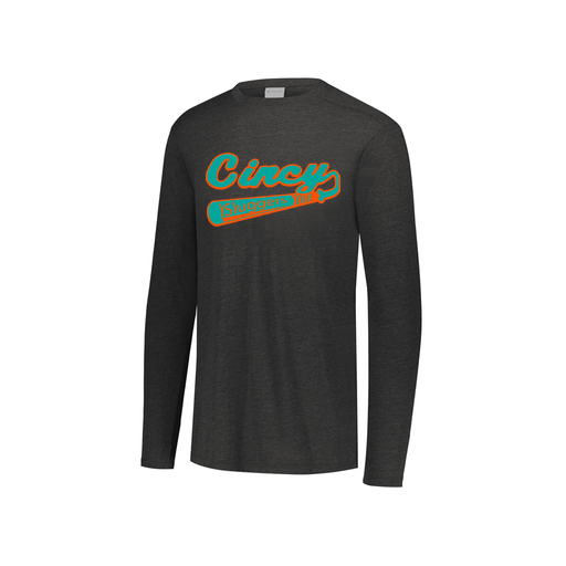 [FTLCUBBK-YS-LOGO2] Decker Youth Tri-Blend T-Shirt - Long Sleeve (Youth S, Black, Logo 2)